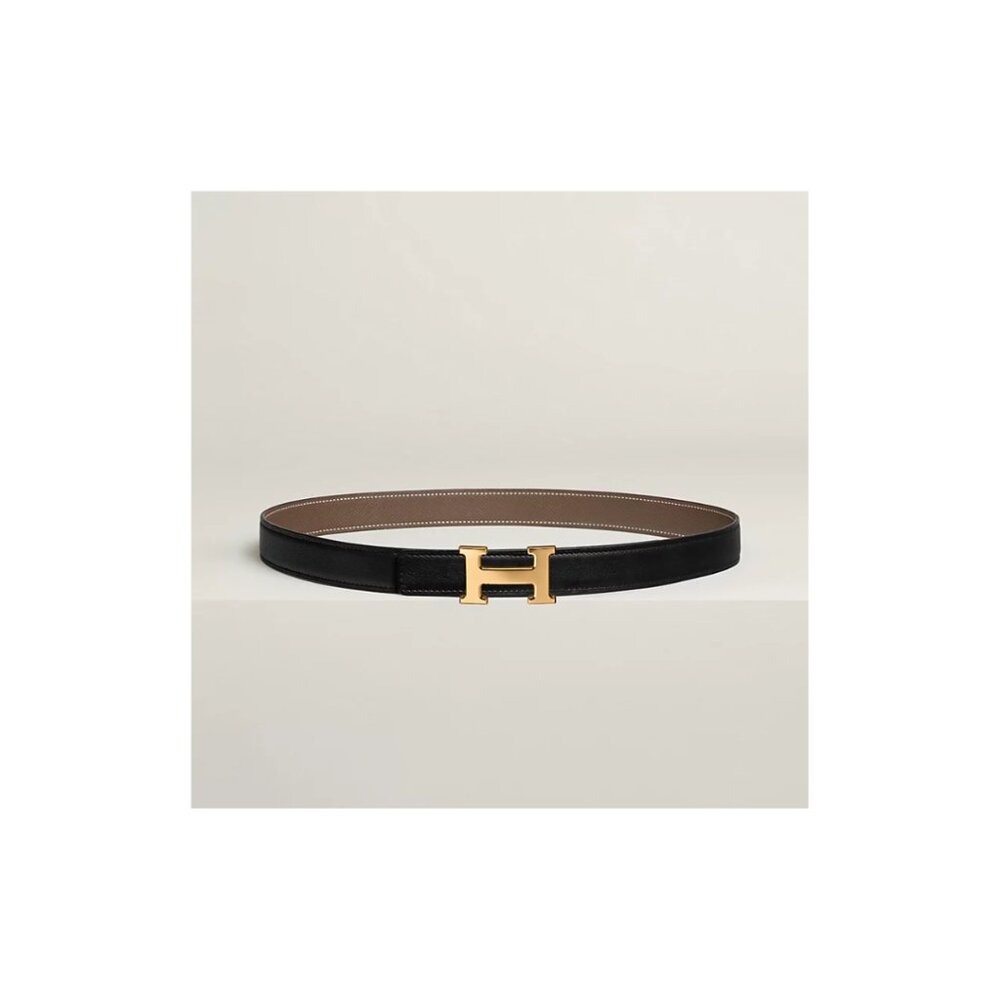 Mini H belt buckle & Reversible leather strap 24 mm Size 85